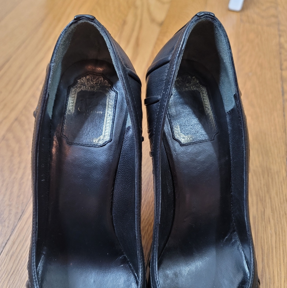 VTG Christian Dior Ruched Leather Pumps - Picture 6 of 15